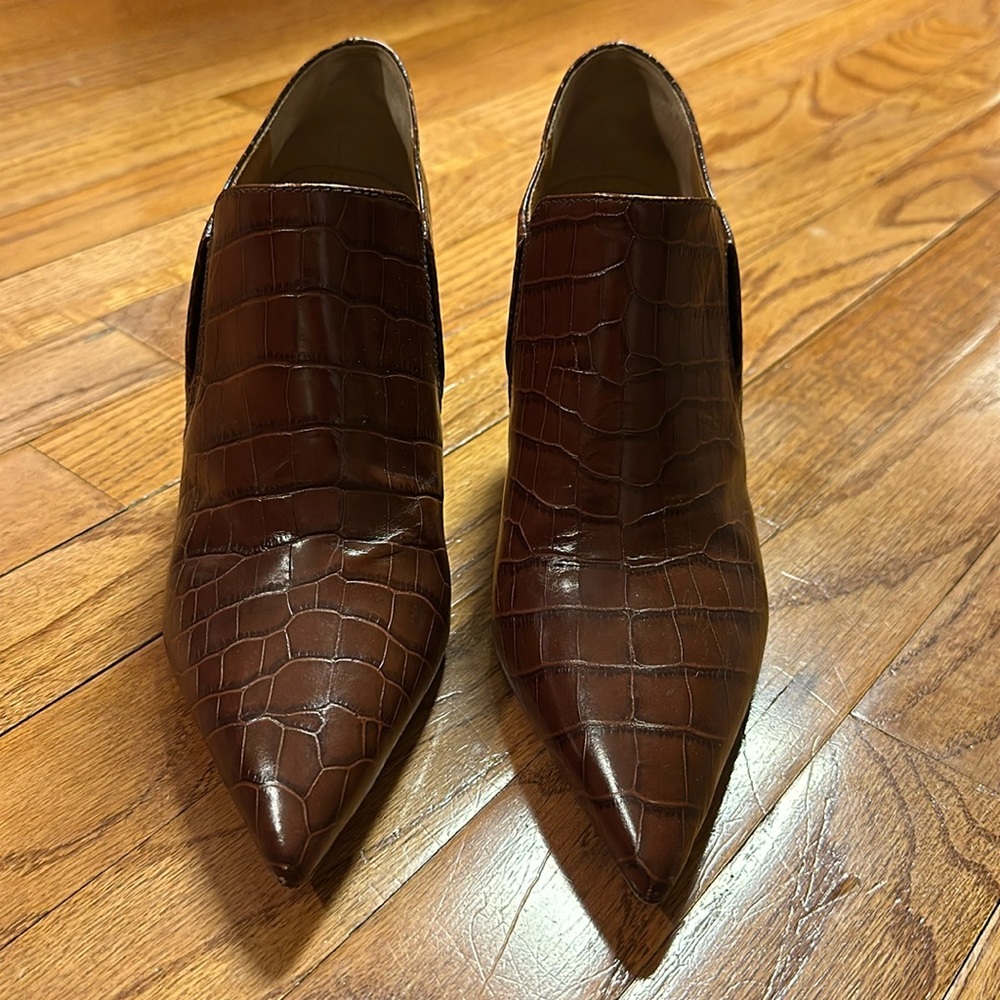 Tory Burch Georgina Croco Embossed Leather Boots 7 1/2 - Picture 13 of 17
